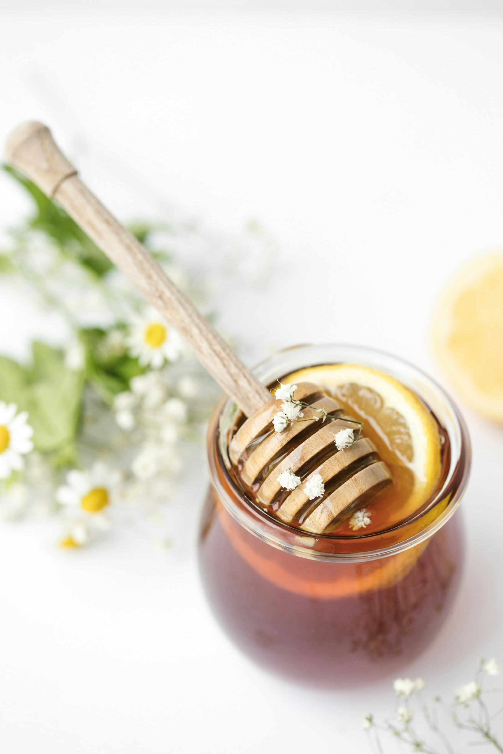 raw honey in a jar